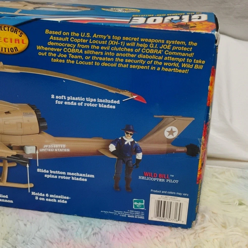 (#A1) NIB G.I. Joe Vtg 2000 Assault Copter Locust Complete/ Wild Bill Figure